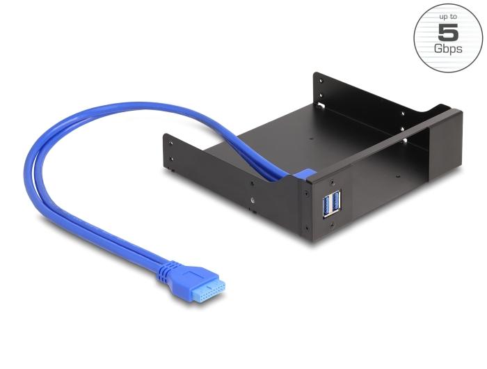 Delock 5.25″ Metal indbygningsramme til Slim Bay udskiftningsmodul med USB 5 G