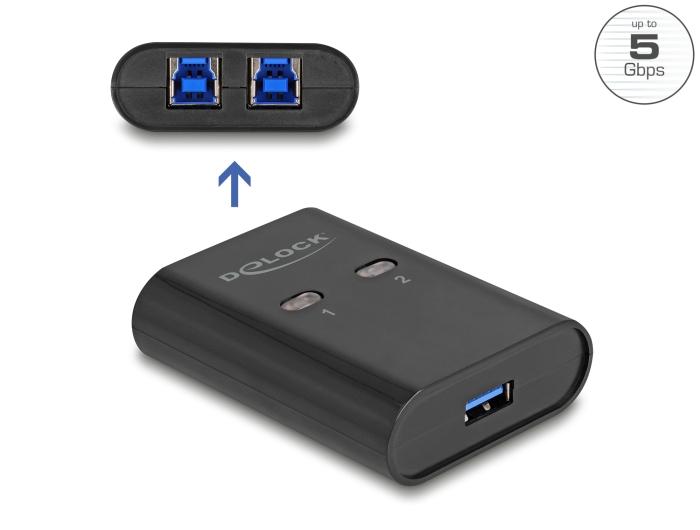 Delock USB 5 Gbps Switch til 2 pc'er på 1 enhed