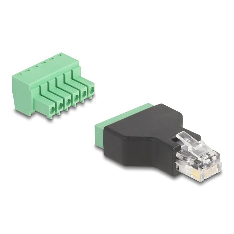 RJ12-stikkontakt til skrueterminaladapter - Delock