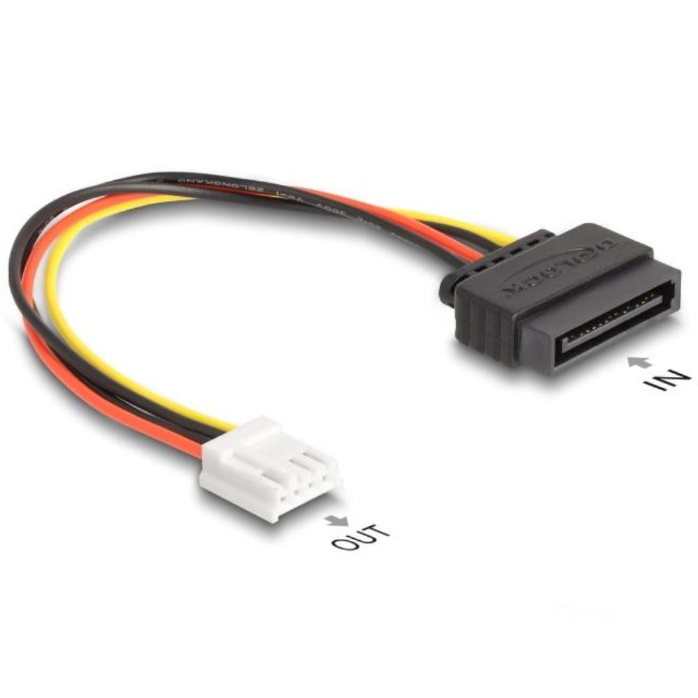 Floppy 4-ben til SATA Strømkabel 15 cm – Delock
