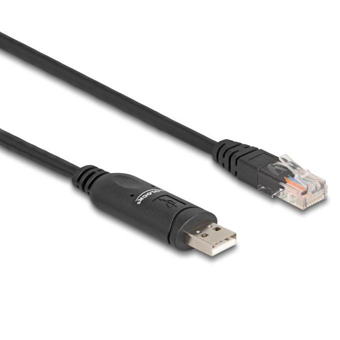 Delock Adapter USB 2.0 Type-A Stik til 1 x Seriell RS-232 RJ45 Stik 1,