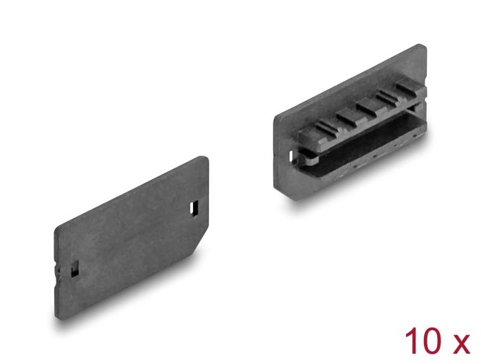 Delock Støvkappe til USB Type-E Key A eller Key B stik 10 stk. sort