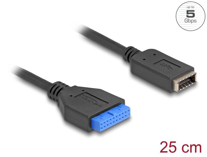 Delock USB 5 Gbps Kabel Stiftkontakt til intern USB Type-E Key A stik 25
