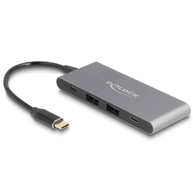 Delock 4-ports USB Type-C™ Hub med 2 x USB Type-A og 2 x USB Type-C™ 10