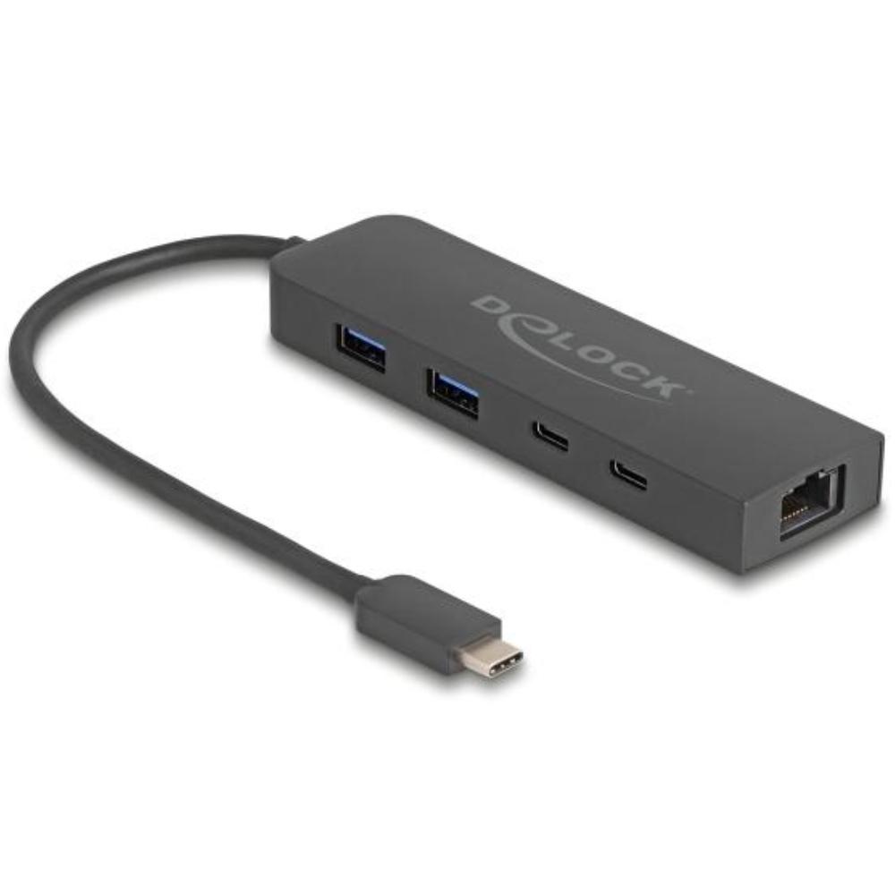 Delock 10 Gbps USB Hub med 2,5 Gigabit LAN-port og PD 85 W