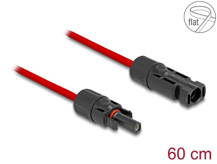 Delock DL4 Solar Flachbandkabel Stik til Stik 60 cm rød