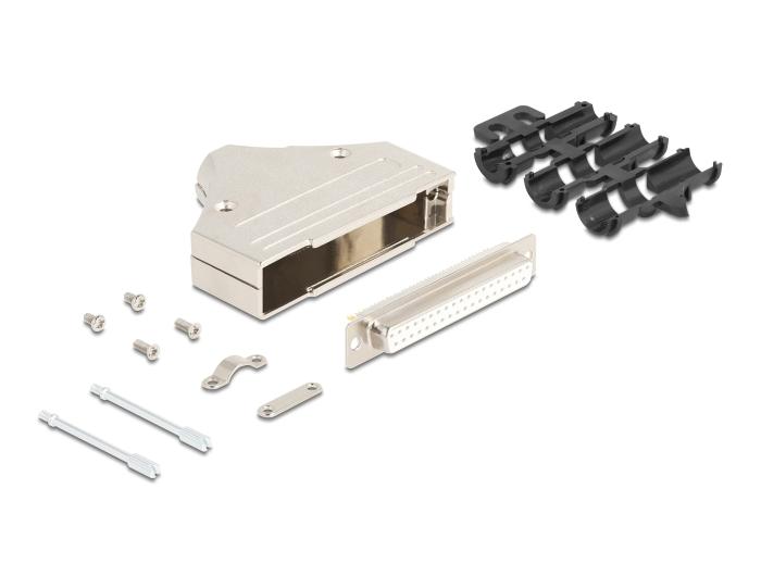Delock Sub-D Stikkontaktkasse 37-polet af metal inklusive stikforbindelse
