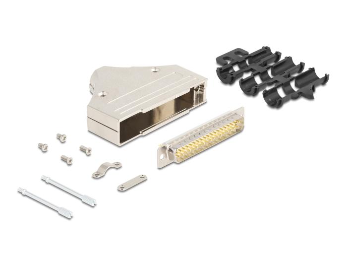 Delock Sub-D Stikkontaktkasse 37-polet af metal inklusive stikforbindelse