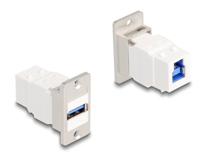 Delock Panel Mount Keystone Modul USB 5 Gbps Type-A hun til USB Type-B hun