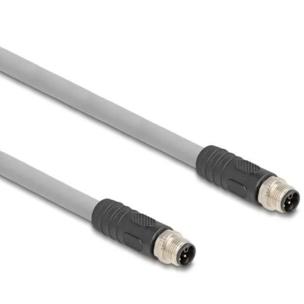 Delock M12 Kabel L-kodet 5-polet Stik til Stik PUR slæbekettingbestandig
