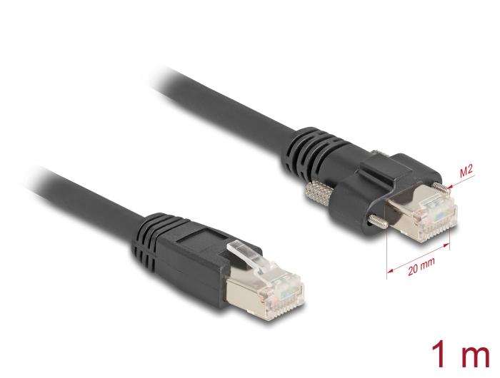Delock Kabel RJ45 Stik til RJ45 Stik med skrue afstand 20 mm til