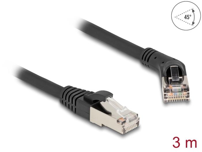 Delock RJ45 netværkskabel Cat.6A S/FTP Stik 45 til højre vinklet