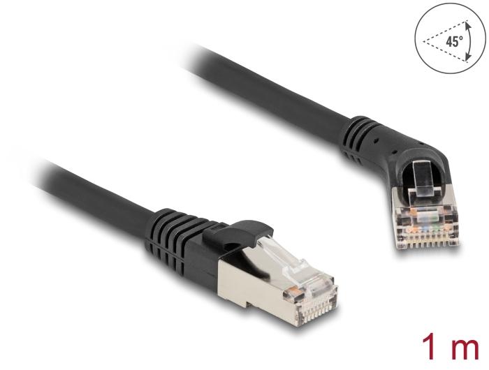 Delock RJ45 netværkskabel Cat.6A S/FTP Stik 45 til højre vinklet