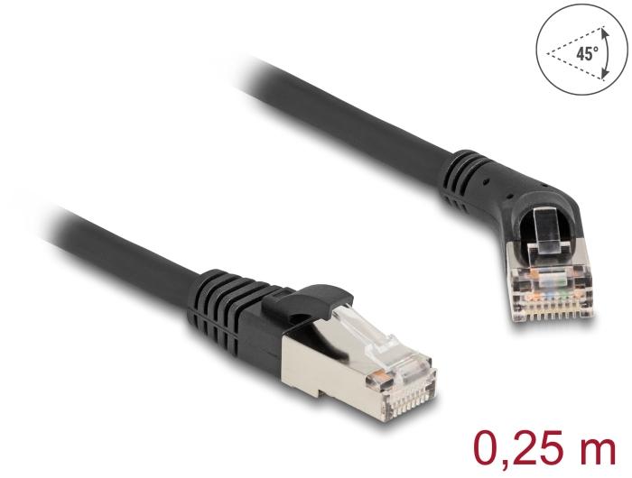 Delock RJ45 netværkskabel Cat.6A S/FTP Stik 45 til højre vinklet