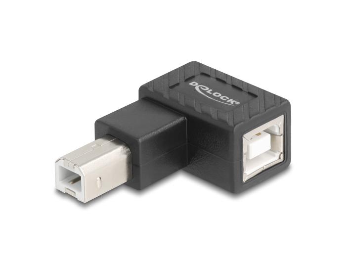 Delock USB 2.0 Adapter USB type-B stik til USB type-B hun 90 venstre vinklet