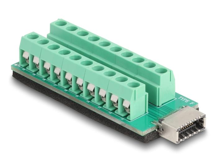 Delock USB Type-E Key A Stik til Terminalblok Adapter 20-polet