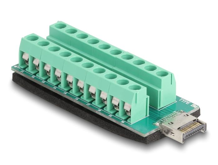 Delock USB Type-E Key A Stik til Terminalblok Adapter 20 Pin