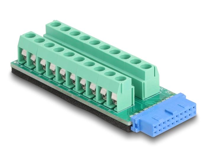 Delock USB Stiftleiste til Terminalblok Adapter 20-Pin