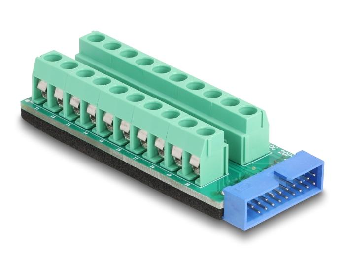 Delock USB Stiftliste til Klemrække Adapter 20-polet