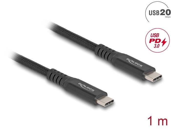 Delock USB 20 Gbps Kabel USB Type-C™ Stik til Stik PD 3.0 100 W E-M
