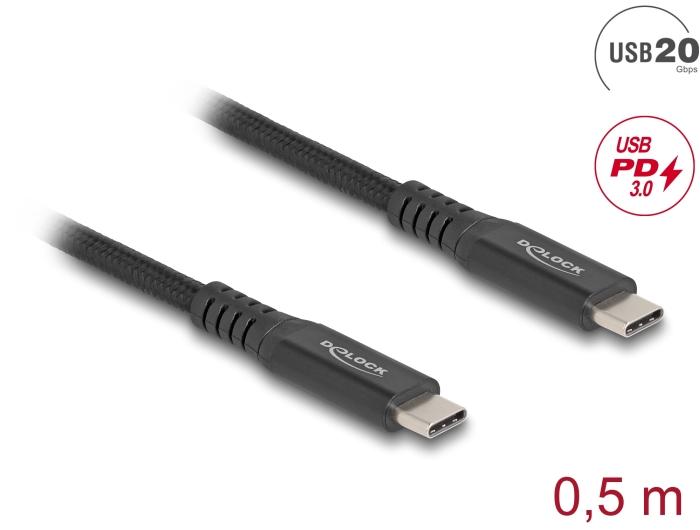 Delock USB 20 Gbps Kabel USB Type-C™ Stik til Stik PD 3.0 100 W E-M