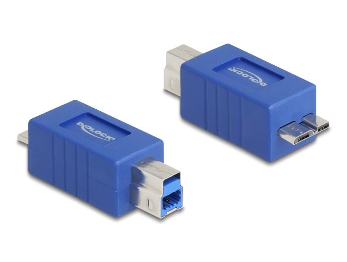 Delock USB 5 Gbps Adapter USB type-B stik til USB Micro-B stik (krydset)