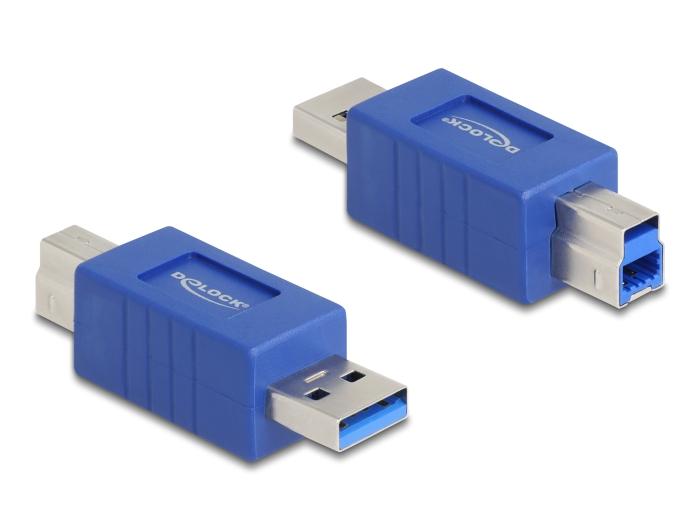 Delock USB 5 Gbps Adapter USB type-A stik til USB type-B stik (krydset)