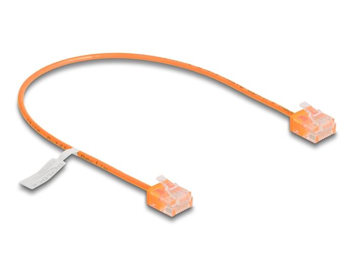 Delock RJ45 Netværkskabel Cat.6 UTP Ultra Slim 0,3 m orange med korte stik