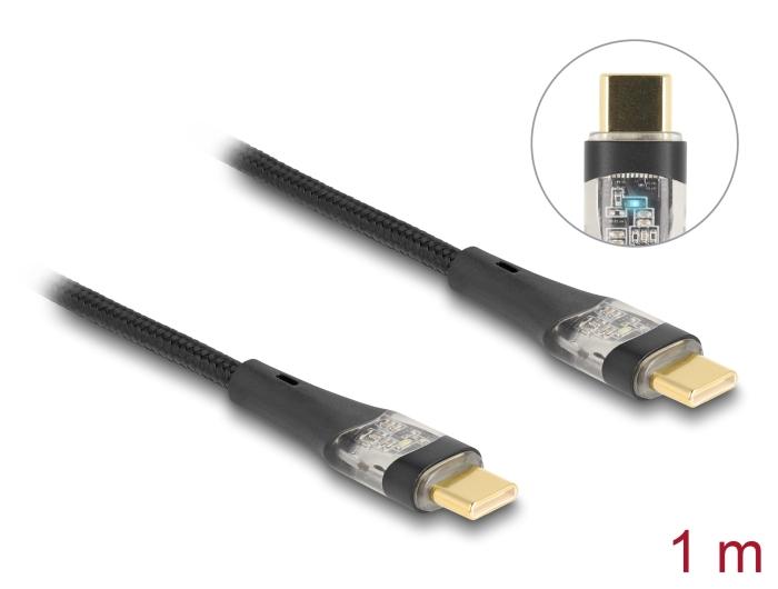 Delock USB 2.0 lynopladerkabel USB Type-C™ stik til stik transparent