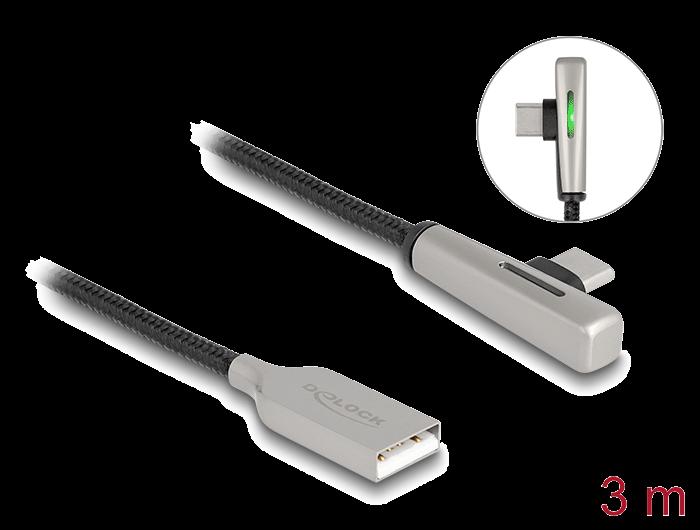 Delock USB 2.0 Kabel Type-A stik til USB Type-C™ stik (vinklet) med