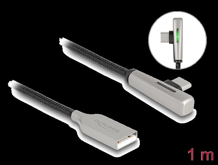 Delock USB 2.0 Kabel Type-A stik til USB Type-C™ stik (vinklet) med
