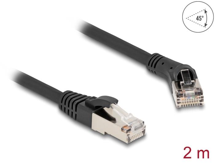 Delock RJ45 netværkskabel Cat.8.1 S/FTP stik 45 til højre vinklet