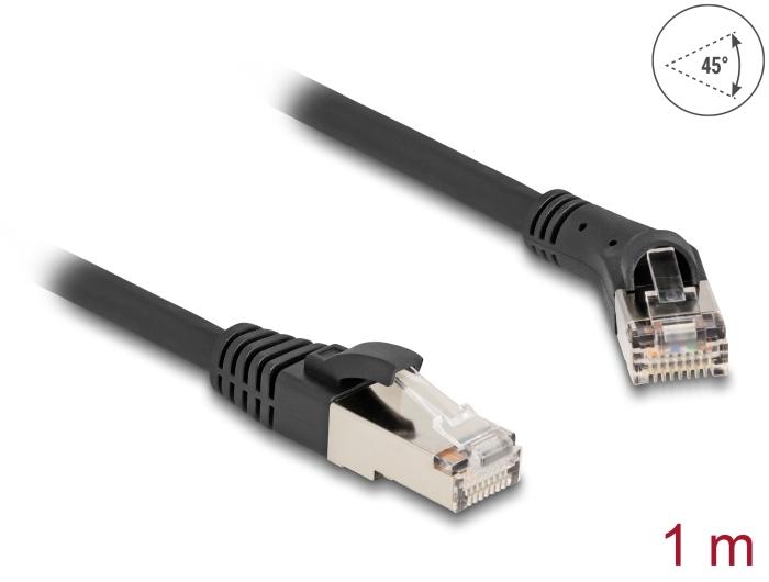 Delock RJ45 netværkskabel Cat.8.1 S/FTP stik 45 til højre vinklet