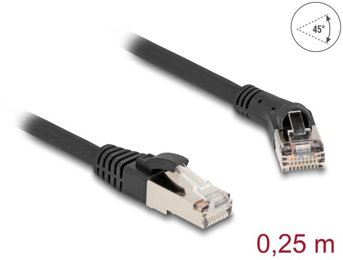 Delock RJ45 netværkskabel Cat.8.1 S/FTP stik 45 til højre vinklet