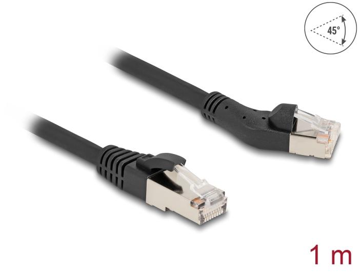 Delock RJ45 netværkskabel Cat.8.1 S/FTP Stik 45 til venstre vinklet