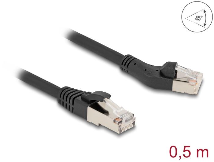 Delock RJ45 netværkskabel Cat.8.1 S/FTP Stik 45 til venstre vinklet