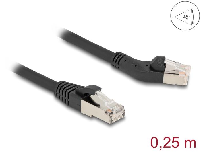 Delock RJ45 Netværkskabel Cat.6A S/FTP Stik 45 til venstre vinklet z