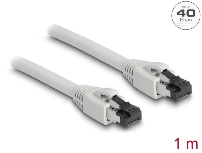 Delock RJ45 netværkskabel Cat.8.1 S/FTP 1 m til 40 Gbps grå