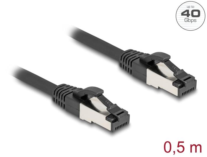 Delock RJ45 netværkskabel Cat.8.1 S/FTP 0,5 m op til 40 Gbps sort