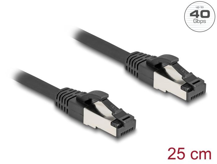 Delock RJ45 Cat.8.1 S/FTP 0,25m 40 Gbps sort