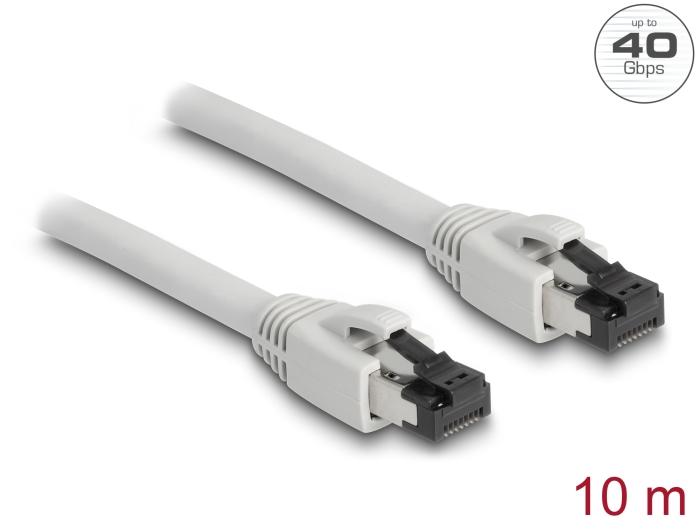 Delock RJ45 netværkskabel Cat.8.1 S/FTP 10 m op til 40 Gbps grå
