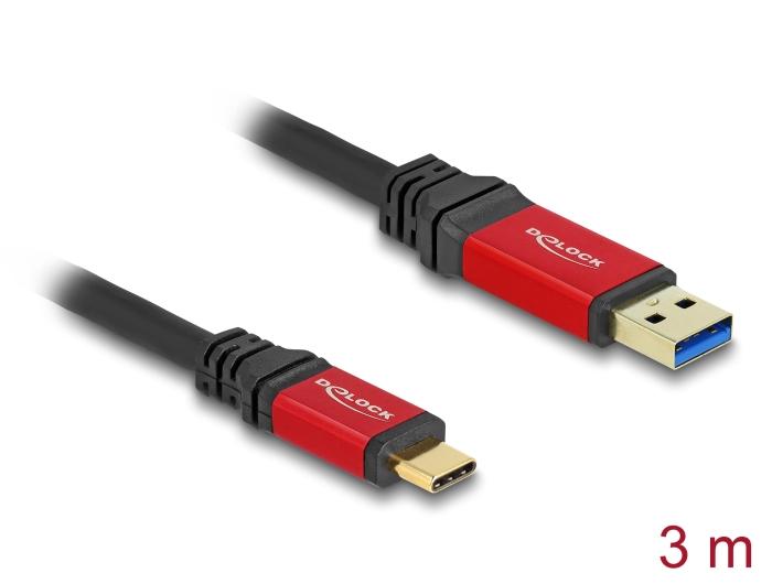 Delock USB 10 Gbps Kabel USB Type-A stik til USB Type-C™ stik 3 m rød