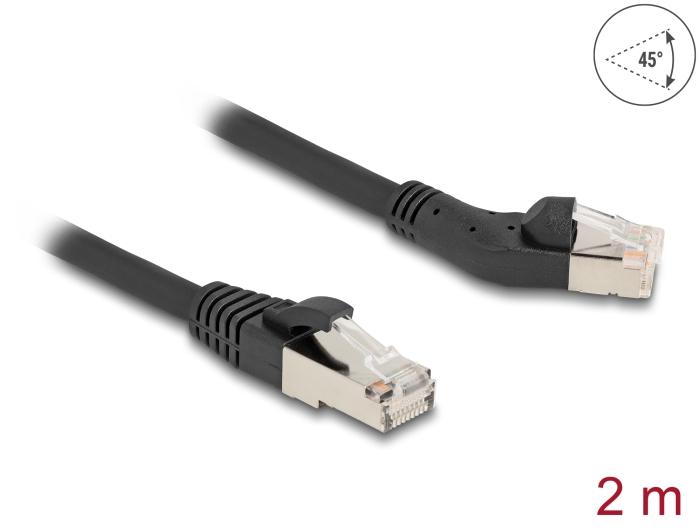Delock RJ45 Netværkskabel Cat.6A S/FTP Stik 45 til venstre vinklet z