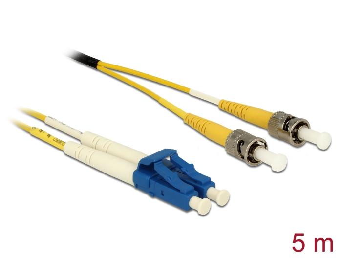 Delock Glasfiberkabel LC Duplex til ST Duplex Singlemode OS2 5 m