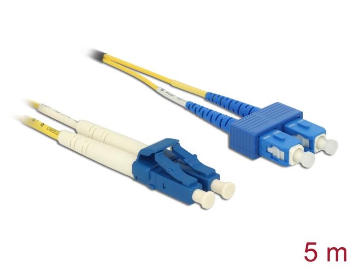 Delock Fiberkabel LC Duplex til SC Duplex Singlemode OS2 5 m