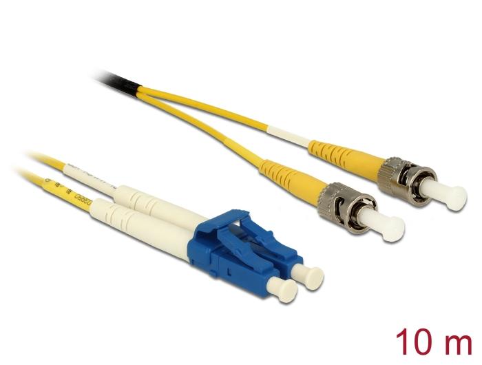 Delock Fiberoptisk kabel LC Duplex til ST Duplex Singlemode OS2 10 m