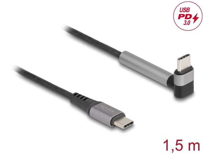 Delock USB 2.0 Kabel USB Type-C™ Stik til Stik vinklet med fod