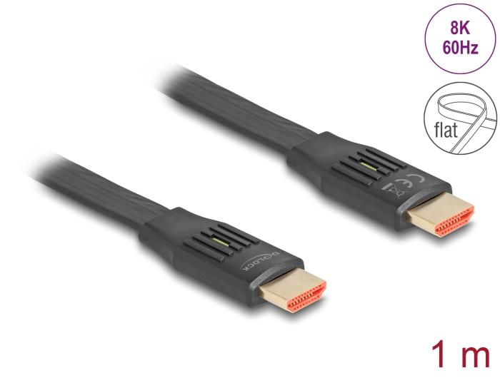 Delock High Speed HDMI fladkabel 48 Gbps 8K 60 Hz 1 m