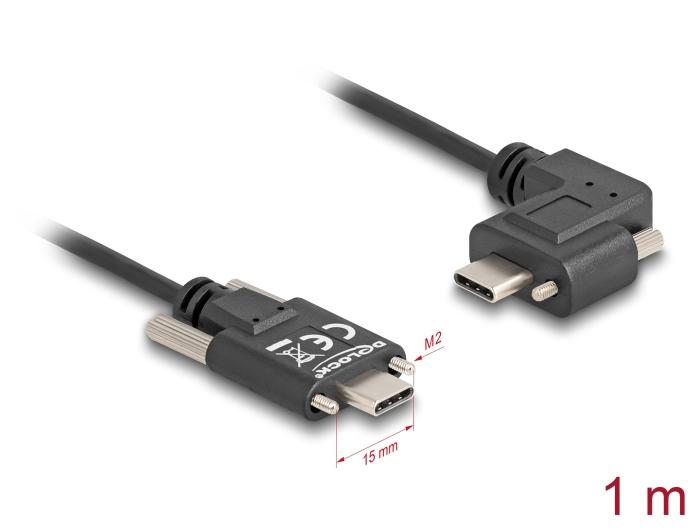 Delock USB 2.0 Kabel USB Type-C™ stik med skruer til USB Type-C™