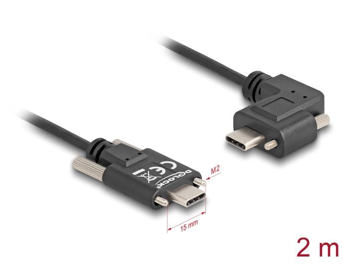 Delock USB 2.0 Kabel USB Type-C™ stik med skruer til USB Type-C™